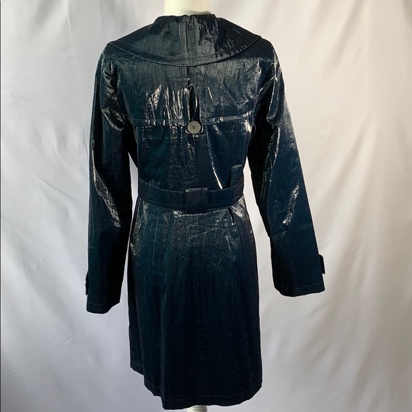 Arte Fashion Dark Blue Linen Coat - Picture 2 of 4